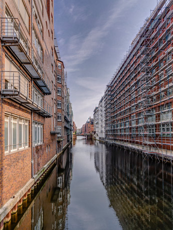 Hamburg. Speicherstadt. Herrengrabenfleet