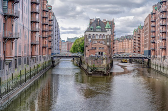 Hamburg. Speicherstadt. Wasserschloss