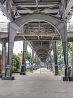 Hamburg. U-Bahn Viadukt Johannisbollwerk