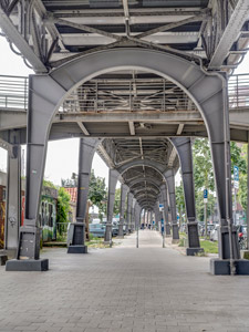 Hamburg. U-Bahn Viadukt Johannisbollwerk